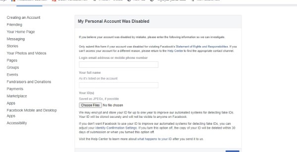 ارسال درخواست تجدید نظر جهت فعالسازی اکانت فیس بوک | رایانه کمک